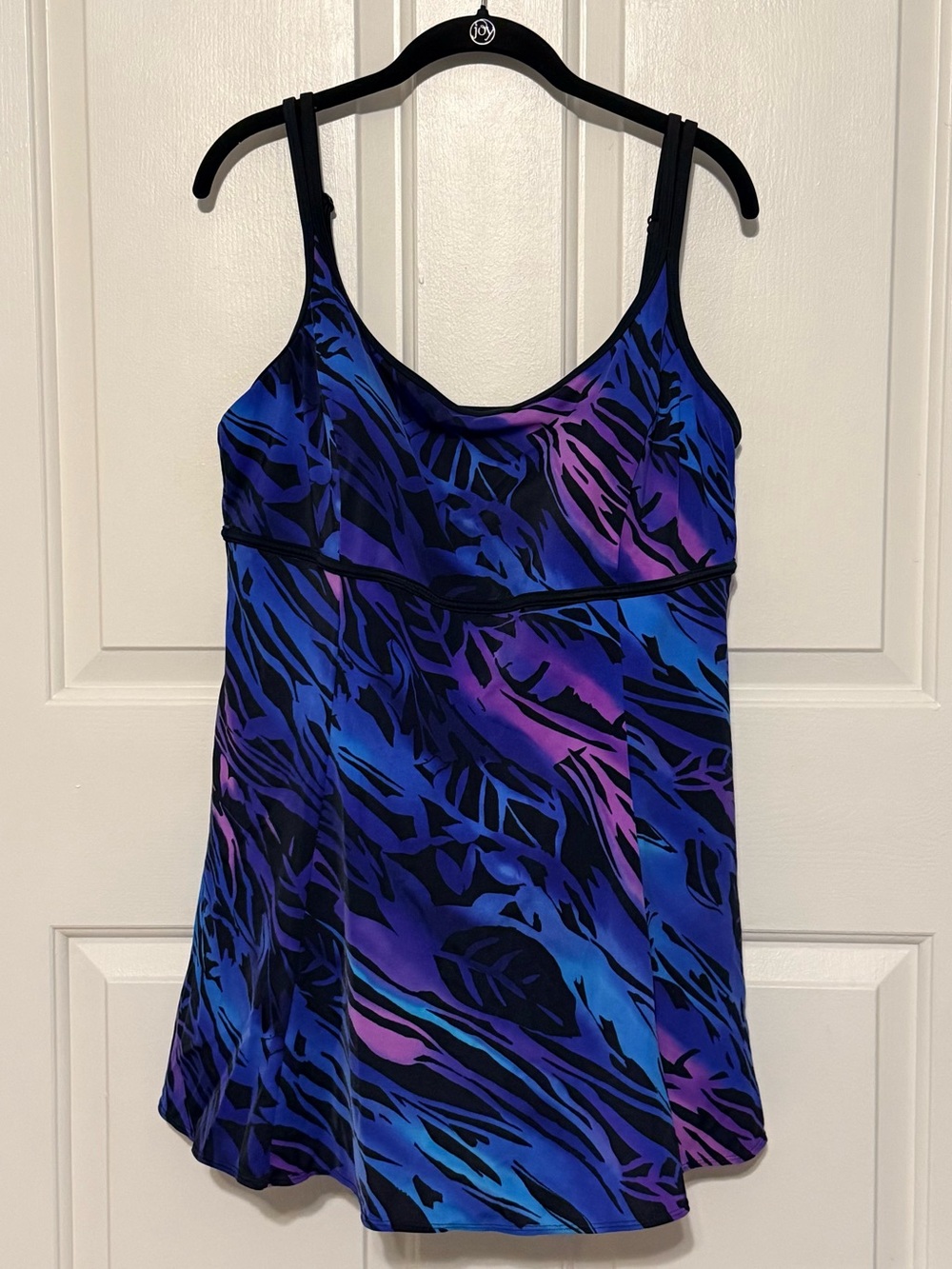 Women’s Blue & Purple Patterned One-Piece Swimdress